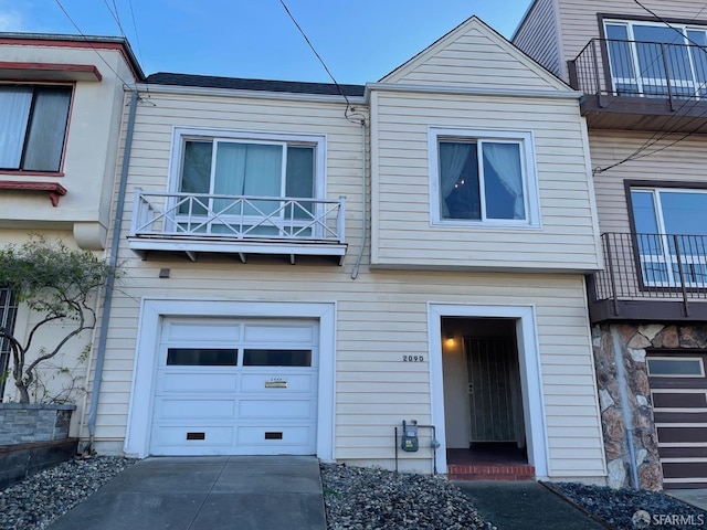 view of property with a garage