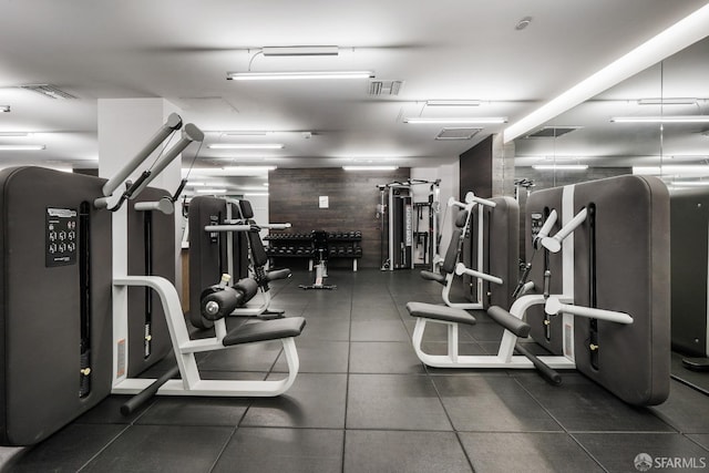 1300 22nd St Unit 220, San Francisco, CA 94107 - exercise room featuring wood walls