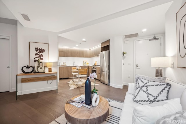 1300 22nd St Unit 220, San Francisco, CA 94107 - living room featuring hardwood / wood-style flooring and recessed lighting