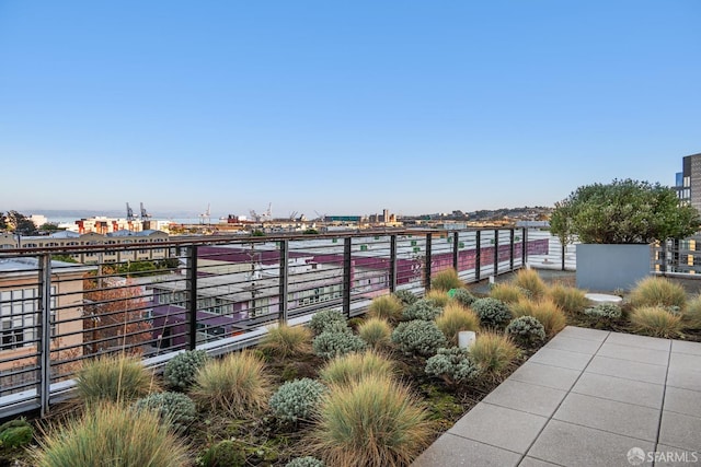 exterior space featuring a water view