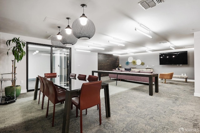 dining room with carpet