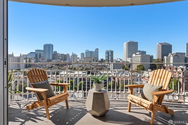 balcony with a view of skyline