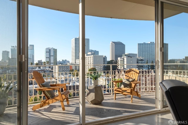balcony featuring a view of skyline