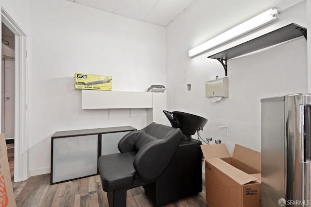 interior space featuring wood finished floors