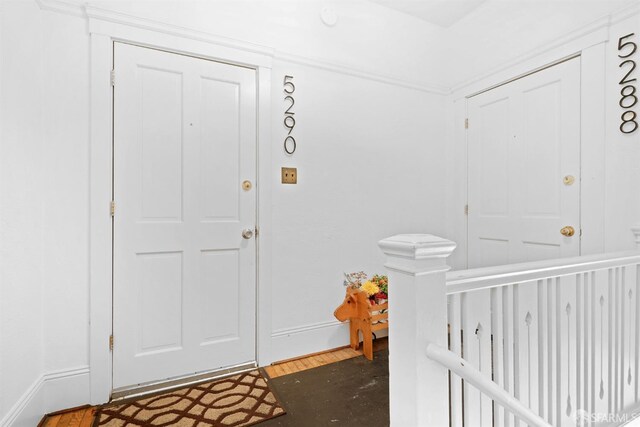 foyer with baseboards