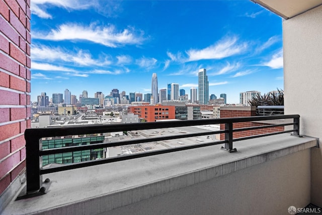 balcony with a view of city