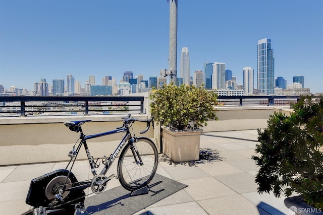 view of patio featuring a city view