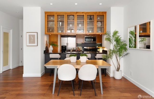 351 Buena Vista E Avenue 604E, San Francisco, CA 94117 - dining space featuring wood finished floors and recessed lighting
