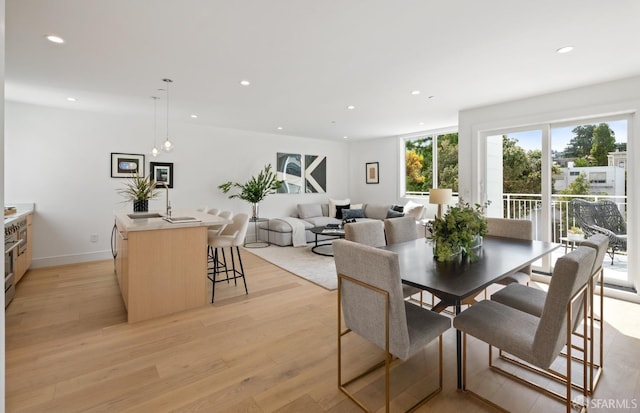 350 San Jose Ave Unit 11, San Francisco, CA 94110 - dining room with recessed lighting, baseboards, and light wood finished floors