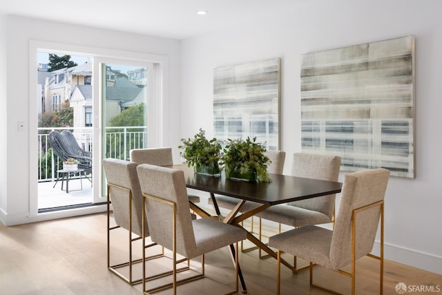 350 San Jose Ave Unit 11, San Francisco, CA 94110 - dining space with recessed lighting, baseboards, and light wood finished floors