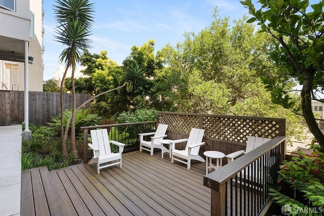 wooden deck with fence