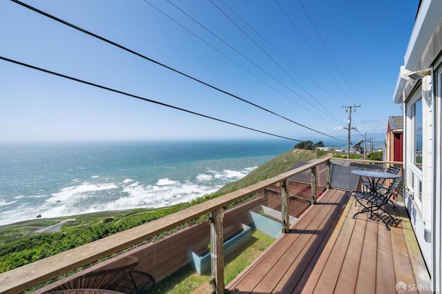 balcony with a water view