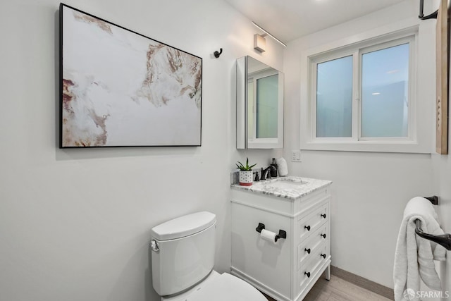 213 Virginia Ave, San Francisco, CA 94110 - bathroom featuring vanity, toilet, and wood finished floors
