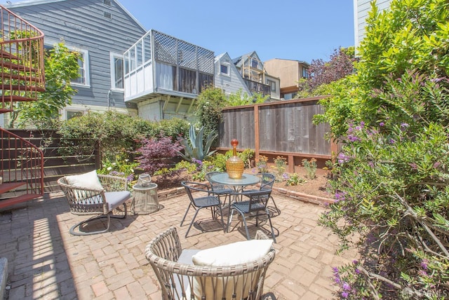213 Virginia Ave, San Francisco, CA 94110 - view of patio / terrace with a residential view and outdoor dining space