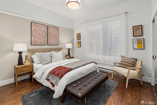 213 Virginia Ave, San Francisco, CA 94110 - bedroom with wood finished floors, baseboards, baseboard heating, and a textured wall