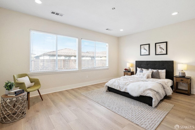 bedroom featuring light wood-type flooring