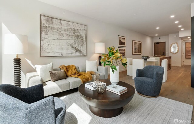 living room featuring hardwood / wood-style flooring