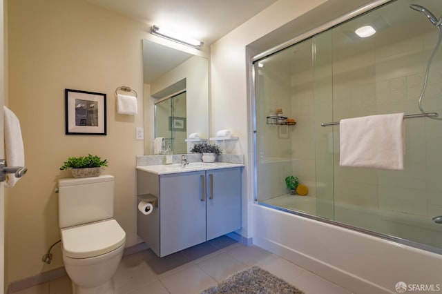 55 Page St Unit 428, San Francisco, CA 94102 - full bathroom featuring tile patterned flooring, vanity, toilet, shower / bath combination with glass door, and baseboards