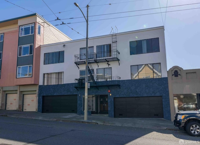 view of property with a garage