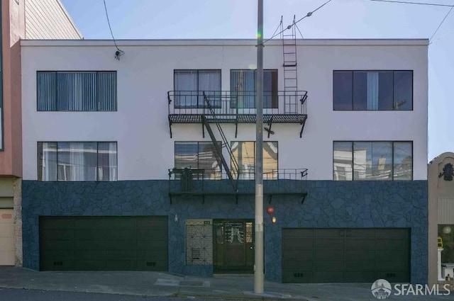 view of building exterior with a garage