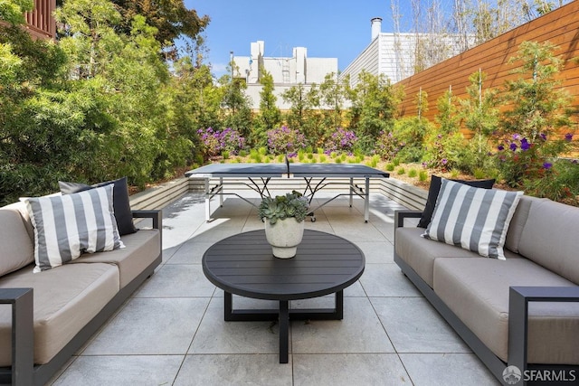 view of patio / terrace with an outdoor living space