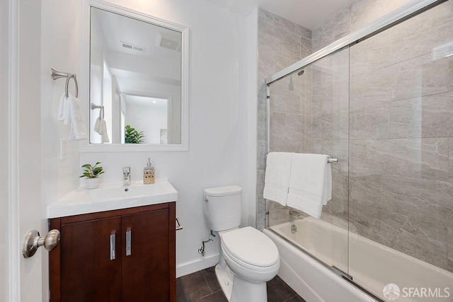 299 Sagamore St, San Francisco, CA 94112 - bathroom with vanity, bath / shower combo with glass door, and tile patterned floors