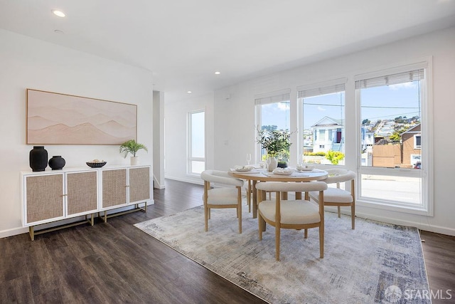 299 Sagamore St, San Francisco, CA 94112 - dining space featuring dark wood-type flooring and recessed lighting