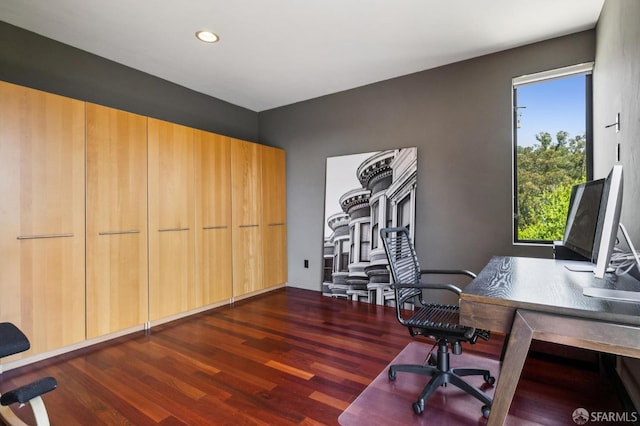 6353 Skyline Blvd, Oakland, CA 94611 - office with dark wood finished floors and recessed lighting