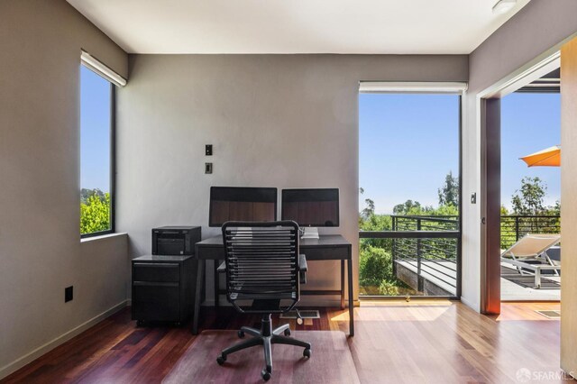 6353 Skyline Blvd, Oakland, CA 94611 - office with wood finished floors and baseboards
