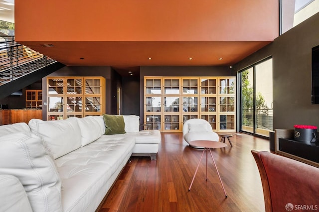 6353 Skyline Blvd, Oakland, CA 94611 - living room featuring wood finished floors, plenty of natural light, and recessed lighting