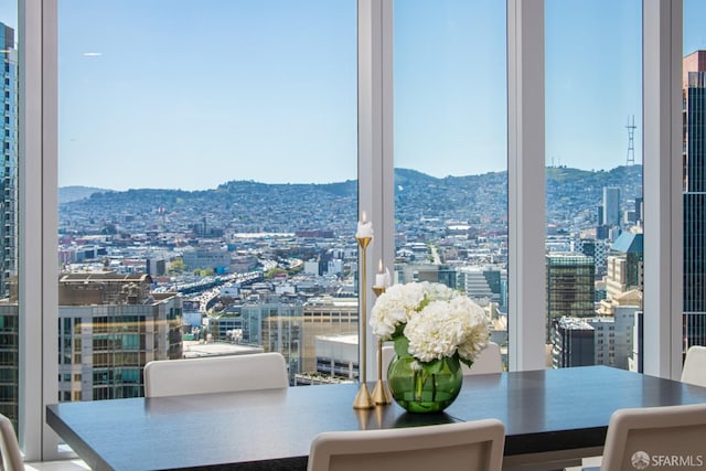 201 Folsom St Unit 38E, San Francisco, CA 94105 - dining room featuring a city view and a mountain view