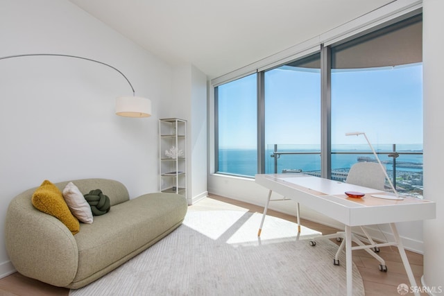 201 Folsom St Unit 38E, San Francisco, CA 94105 - office with a water view, wood finished floors, plenty of natural light, and baseboards