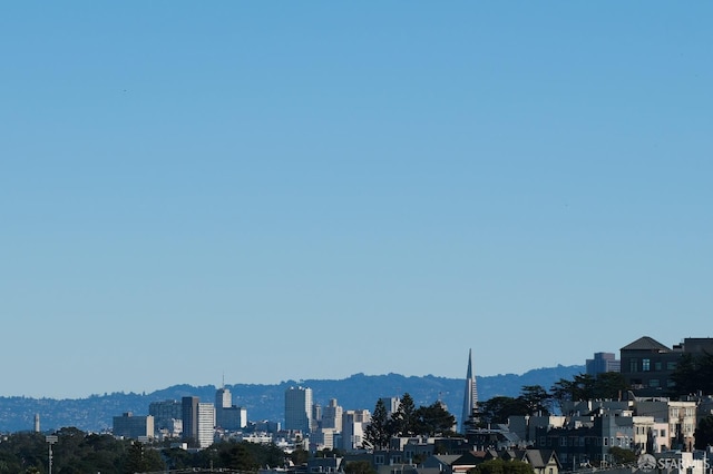 view of city featuring a mountain view