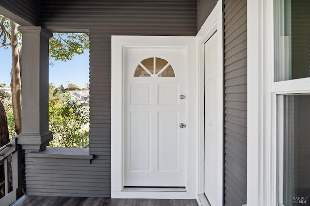 view of doorway to property