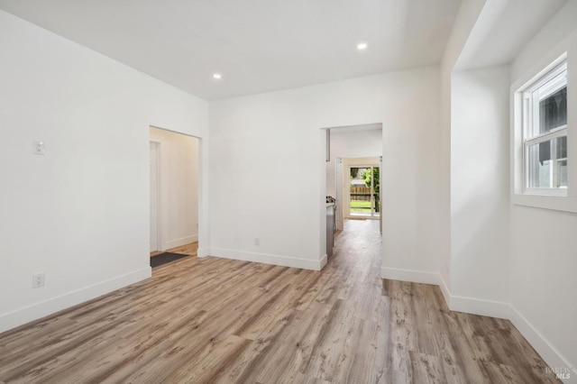 empty room featuring light wood-type flooring