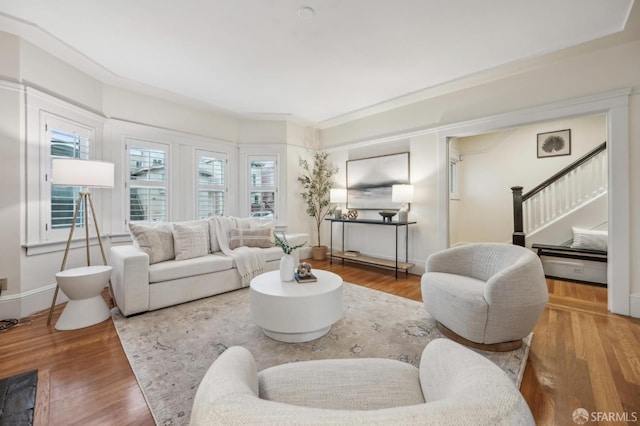 living room featuring hardwood / wood-style floors