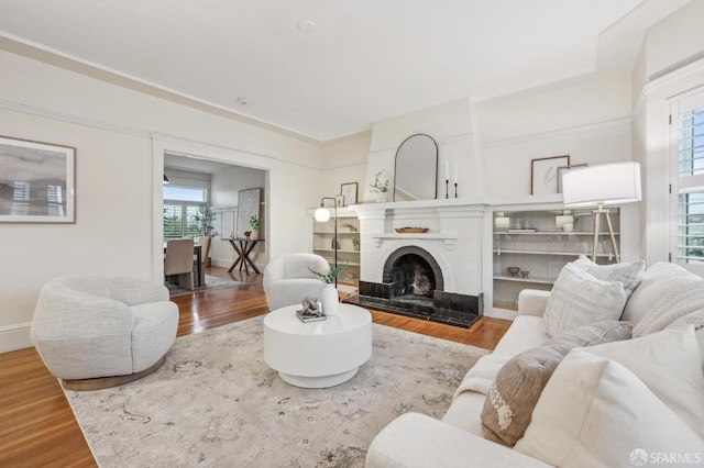 living room featuring hardwood / wood-style flooring