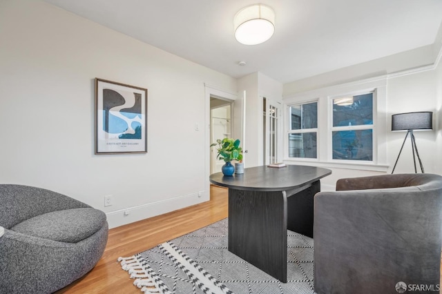 office featuring hardwood / wood-style floors