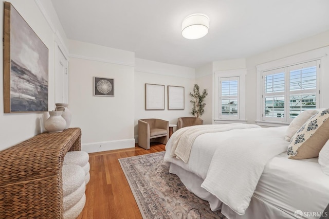 bedroom featuring light hardwood / wood-style floors