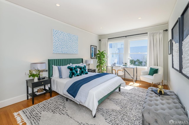 3544 Webster St, San Francisco, CA 94123 - bedroom with wood finished floors, ornamental molding, and recessed lighting