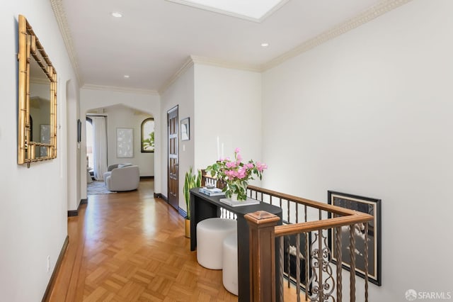 3544 Webster St, San Francisco, CA 94123 - corridor with recessed lighting and ornamental molding