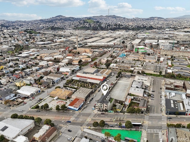 bird's eye view featuring a mountain view