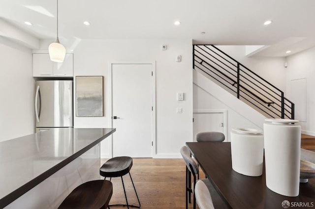 dining area featuring light hardwood / wood-style floors