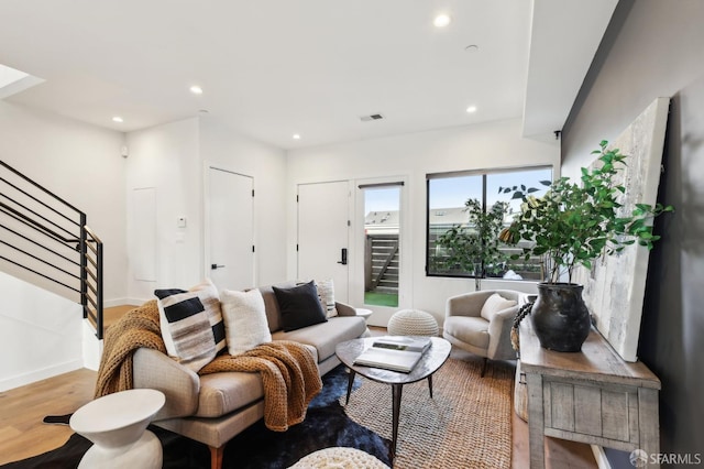 living room featuring hardwood / wood-style floors