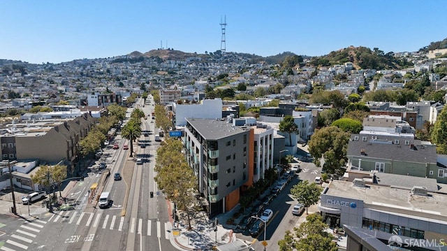 bird's eye view featuring a mountain view