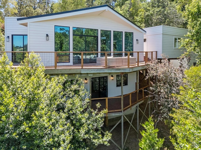 745 Redwood Rd, San Anselmo, CA 94960 - rear view of house featuring a wooden deck