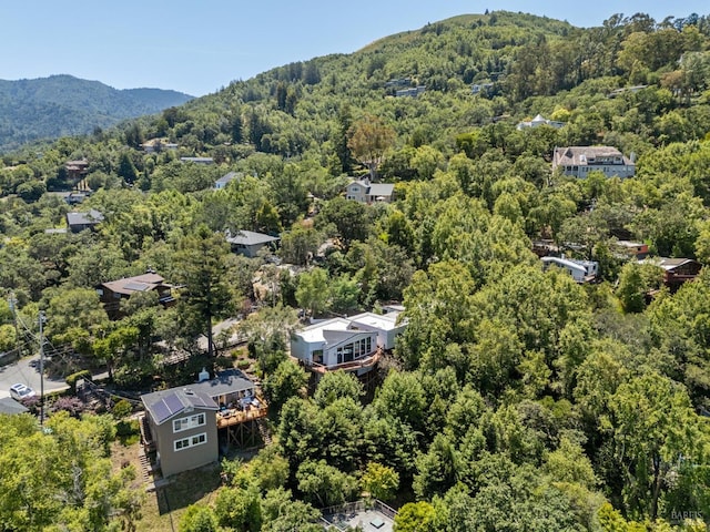 745 Redwood Rd, San Anselmo, CA 94960 - drone / aerial view of a forest and a mountain backdrop