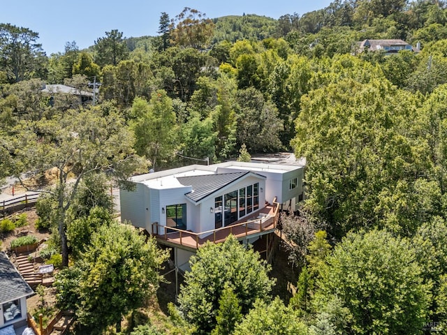 745 Redwood Rd, San Anselmo, CA 94960 - view from above of property with a heavily wooded area