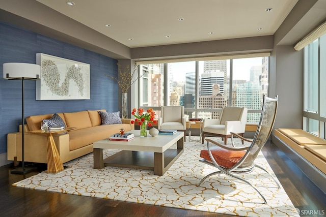 living room featuring hardwood / wood-style floors