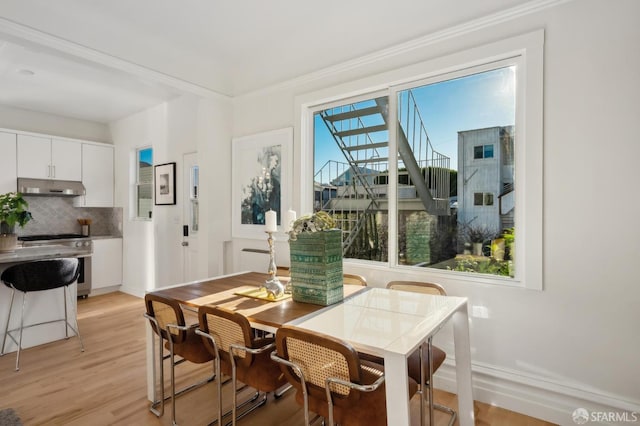 dining room with light hardwood / wood-style flooring